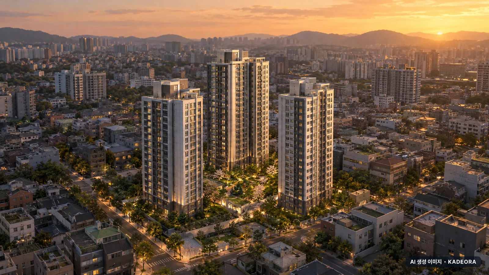 부산 금정구 구서4 재건축 총 300세대 기준 AI 상상도(노을 항공) — 실제와 다를 수 있음