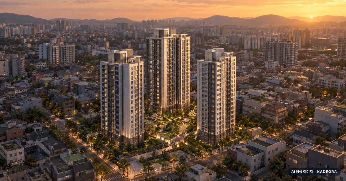 부산 금정구 구서4 재건축 총 300세대 기준 AI 상상도 — 실제와 다를 수 있음 부산 금정구 구서4 재건축 총 300세대 기준 AI 상상도(노을 항공) — 실제와 다를 수 있음