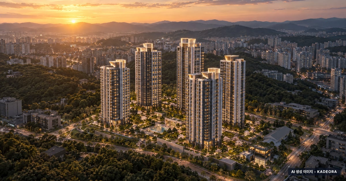 힐스테이트 고덕엘리스트 A12BL 공공분양주택 이번 942세대 공급 기준 AI 상상도(노을 항공) — 실제와 다를 수 있음