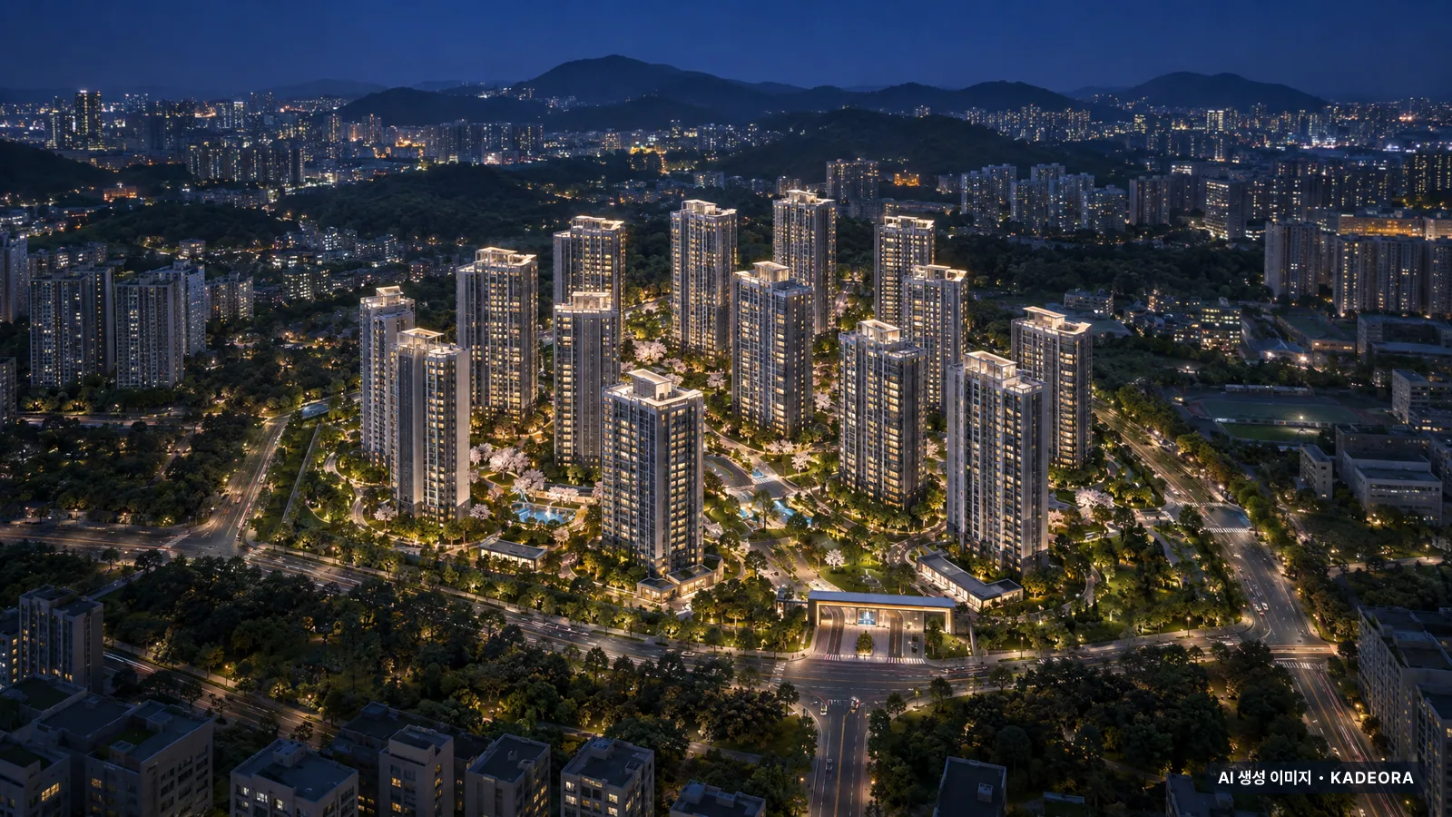 두산위브더제니스 센트럴시티 단지 전경 AI 상상도 — 북구 학정동 1,098세대