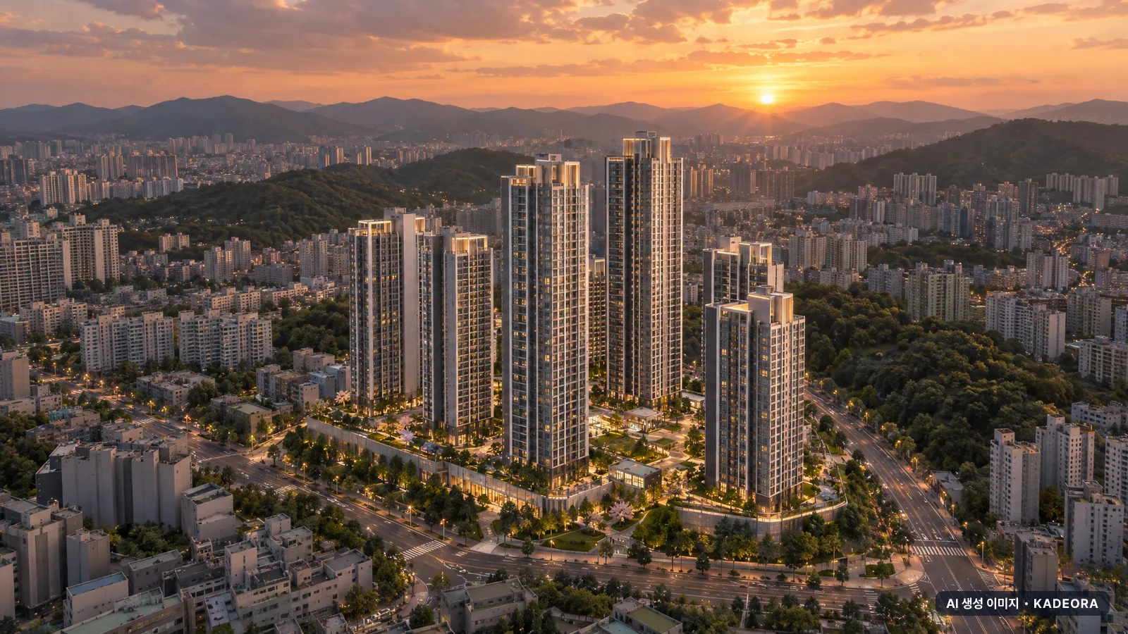 부산 해운대구 대우마리나1,2차 재건축 단지 전경 AI 상상도 — 해운대구