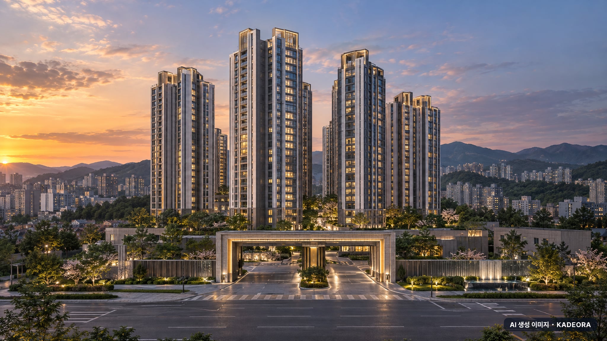 산성역 헤리스톤 단지 전경 AI 상상도(단지 입구) — 경기 성남시 착공 3,487세대
