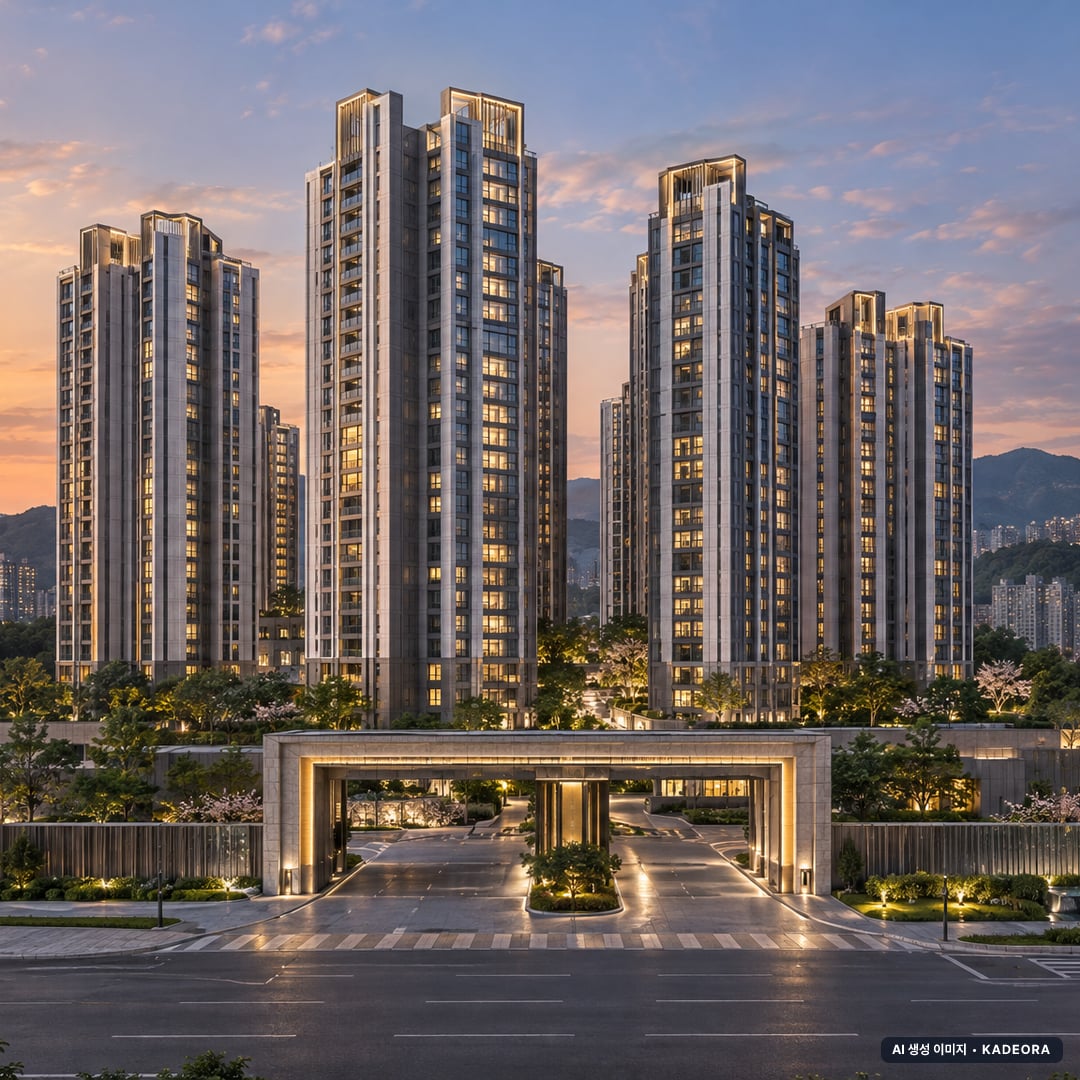 산성역 헤리스톤 단지 전경 AI 상상도(단지 입구) — 경기 성남시 착공 3,487세대