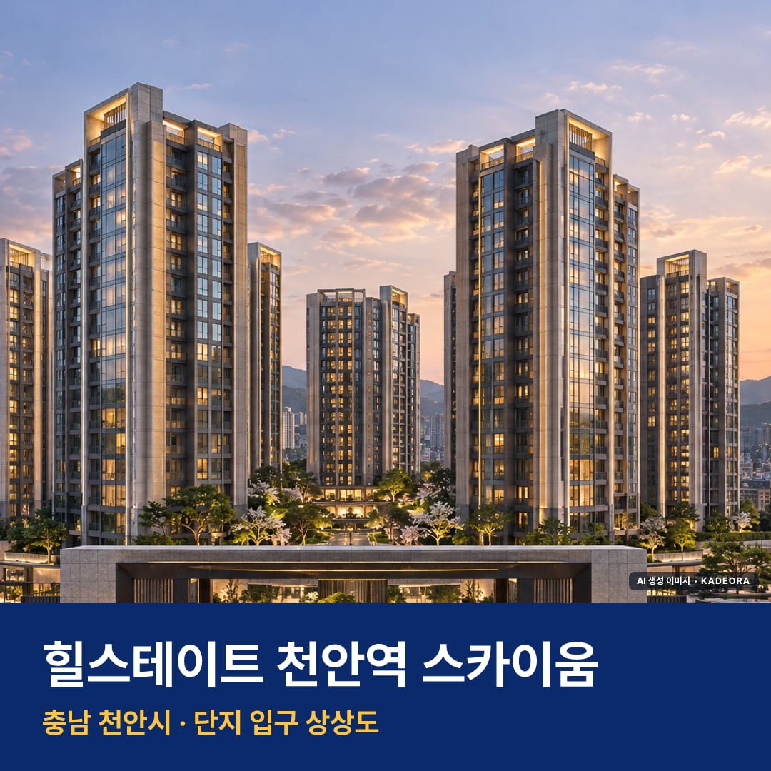 힐스테이트 천안역 스카이움 위치 주변 경관 · AI 생성 상상도 · 실제와 다를 수 있음