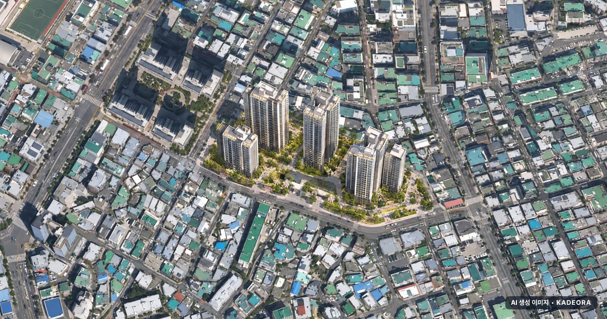 자이 엘리스트(사직3구역) 청약 자이 엘리스트 단지 전경 AI 상상도 — 동래구 사직동 655세대