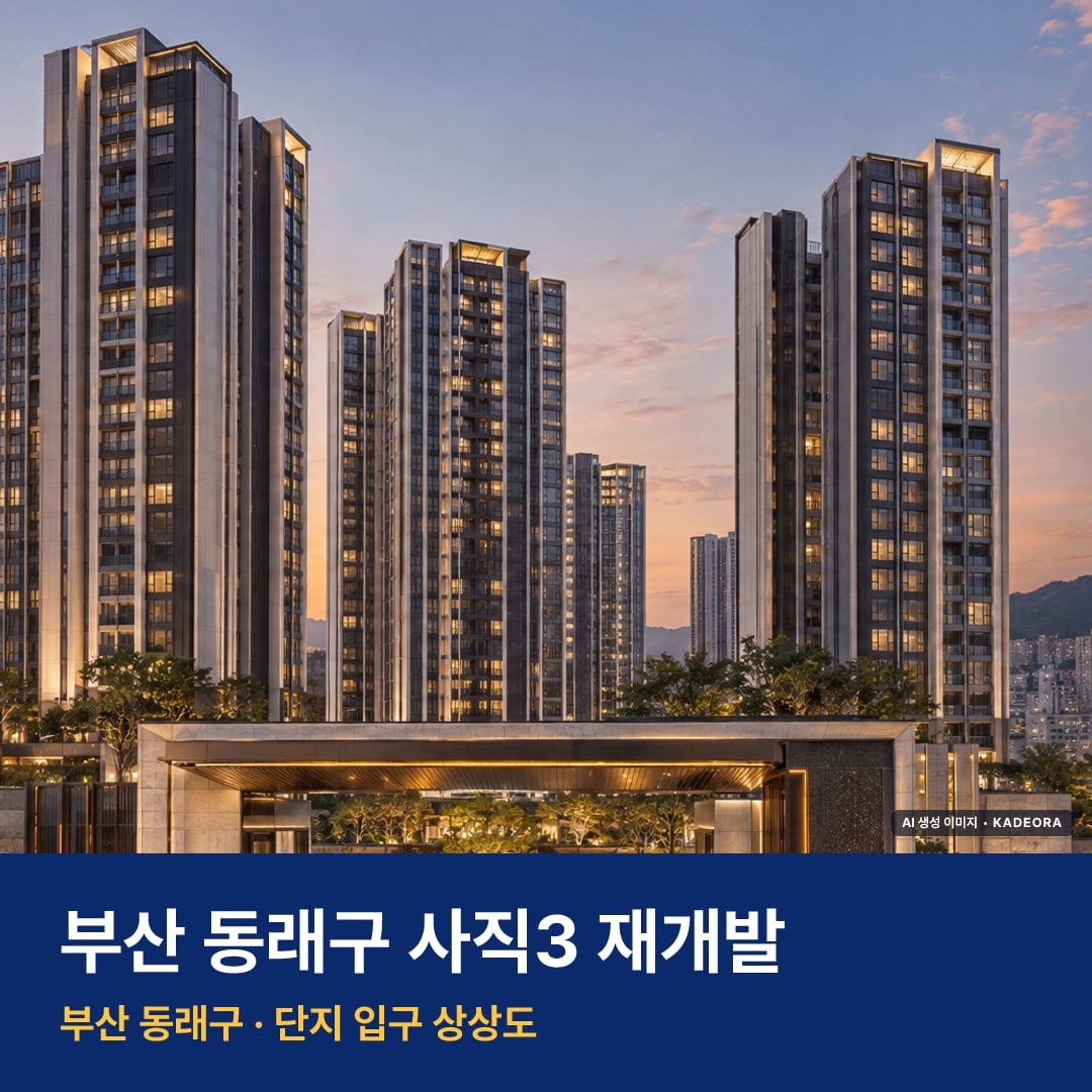 자이 엘리스트 단지 전경 AI 상상도 — 동래구 사직동 655세대