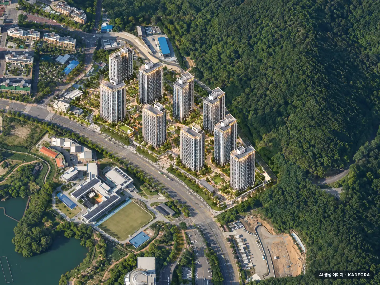 더샵 광양레이크센텀 (1회차) 9개동·최고 29층·총 925세대(이번 717세대 공급) 기준 AI 상상도 — 실제와 다를 수 있음 더샵 광양레이크센텀 (1회차) 9개동·최고 29층·총 925세대(이번 717세대 공급) 기준 AI 상상도(주간 항공) — 실제와 다를 수 있음