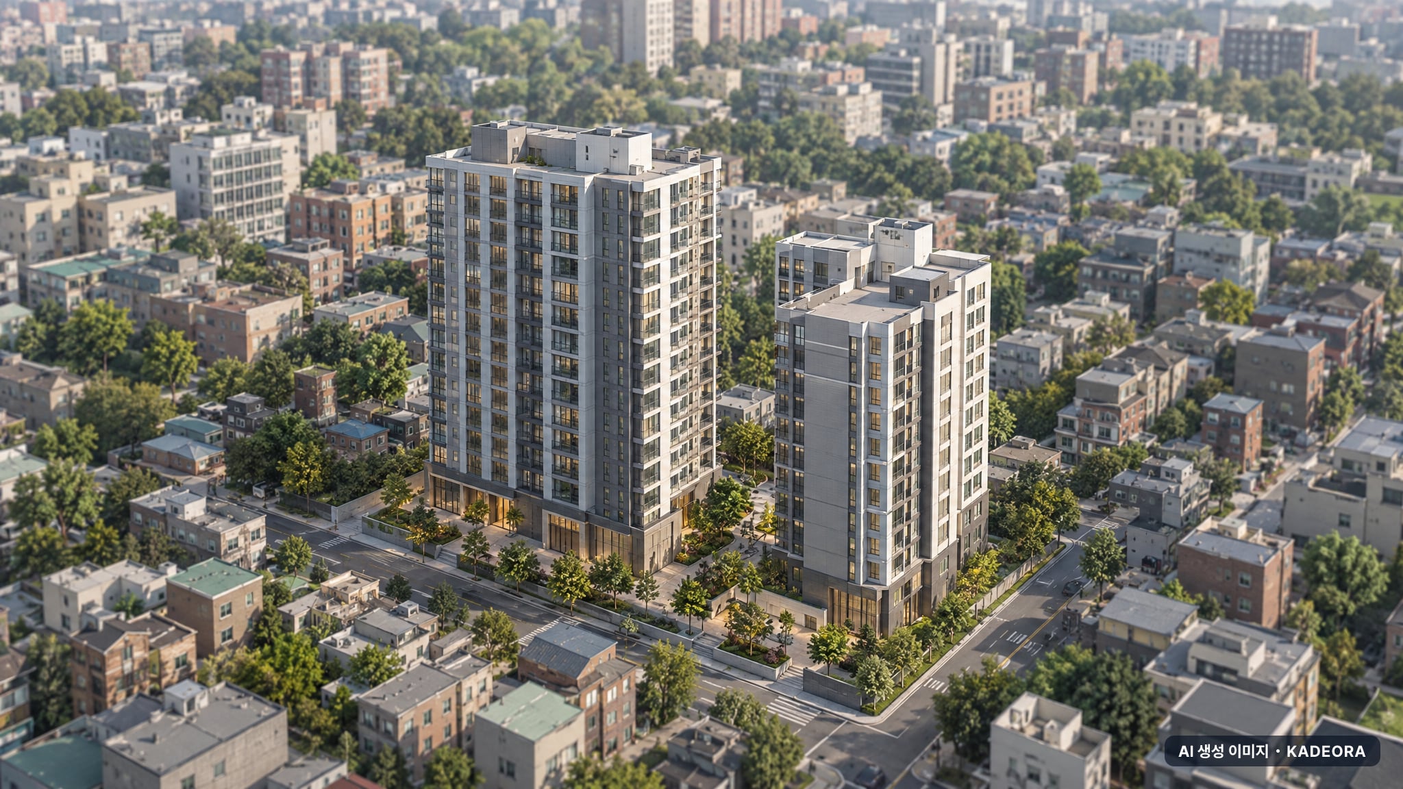 부산 연제구 효성아파트 소규모재건축 총 221세대 기준 AI 상상도(주간 항공) — 실제와 다를 수 있음