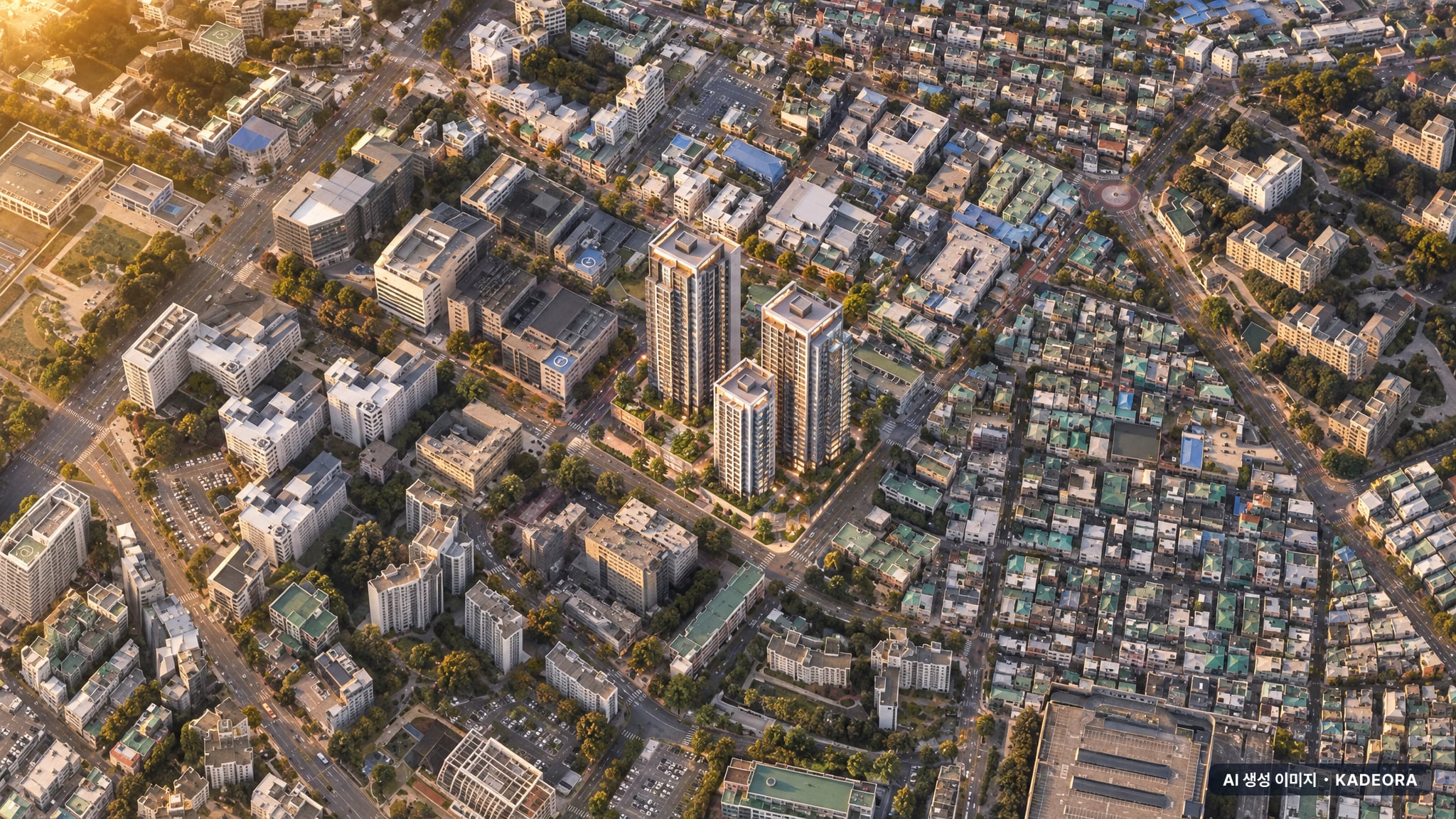 부산 연제구 효성아파트 소규모재건축 조감도 AI 상상도(노을 항공) — 부산 연제구 조합설립 221세대