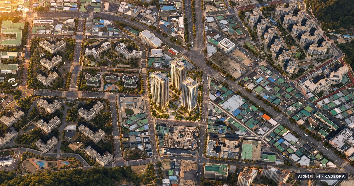 힐스테이트 선암호수공원 1단지 최고 44층·총 438세대 기준 AI 상상도(노을 항공) — 실제와 다를 수 있음