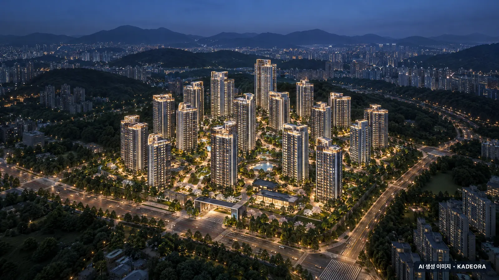 해링턴 마레 단지 전경 AI 상상도 — 남구 우암동 2,205세대