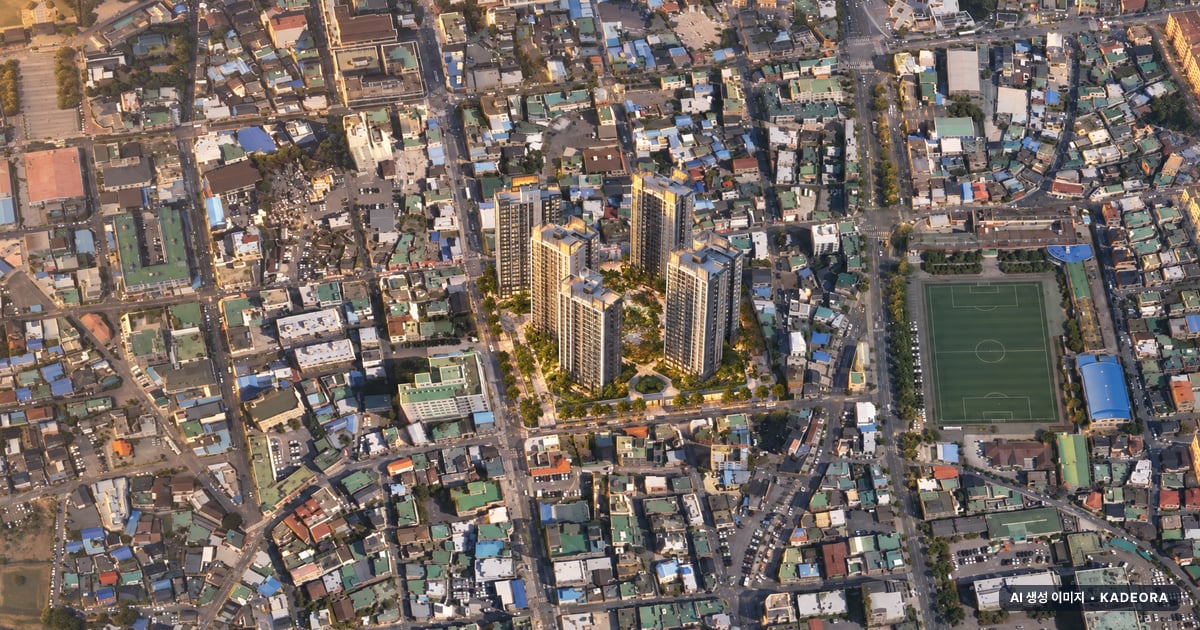 김해 부원동 지역주택조합 이번 310세대 공급 기준 AI 상상도(노을 항공) — 실제와 다를 수 있음