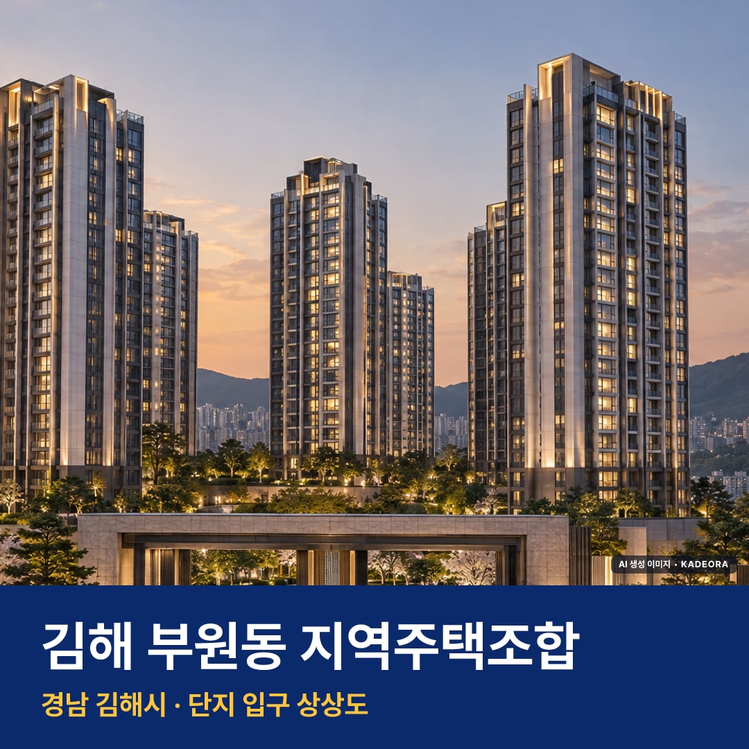 김해 부원동 지역주택조합 단지 전경 AI 상상도 — 김해시 부원동 310세대