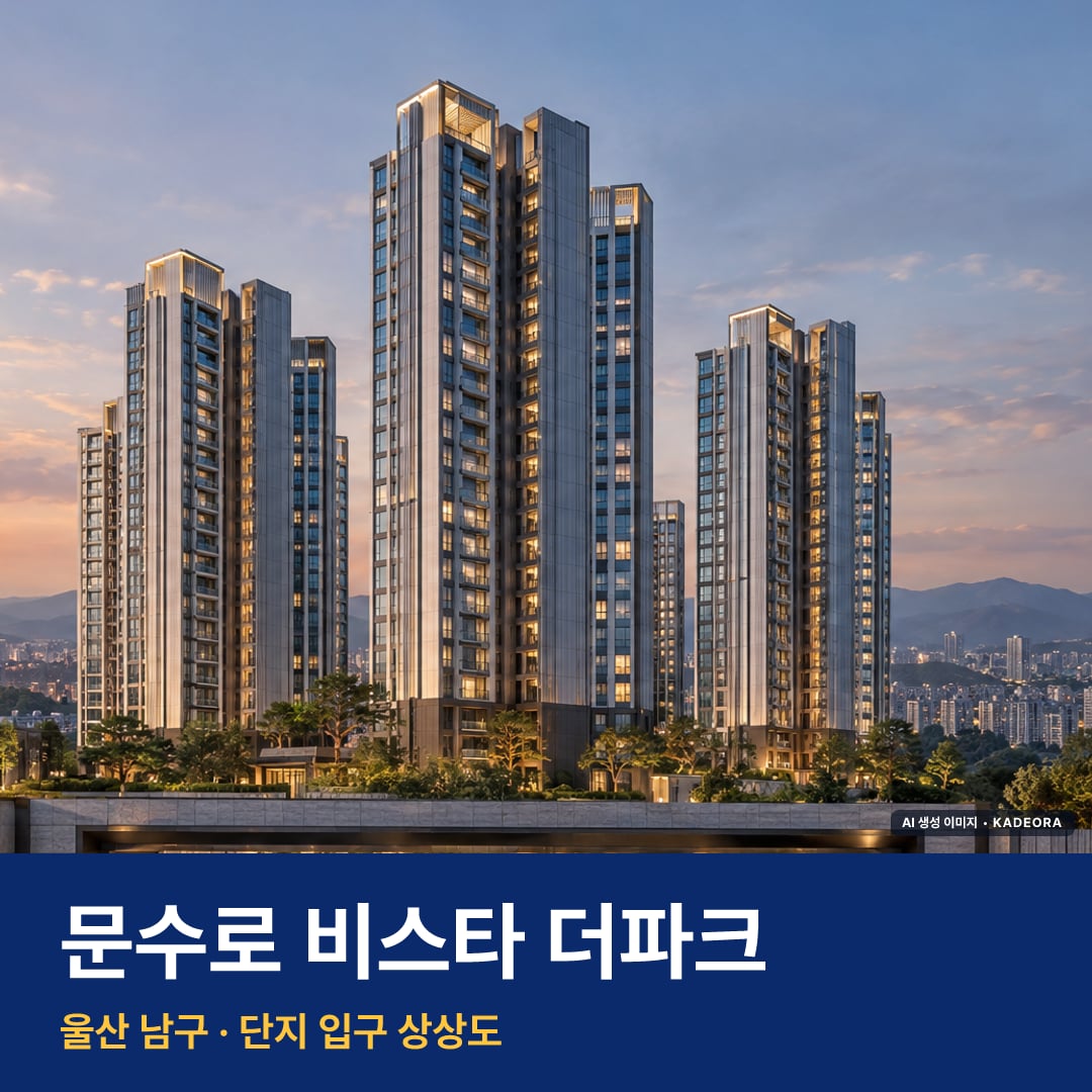 문수로 비스타 더파크 단지 전경 AI 상상도 — 남구 무거동 700세대