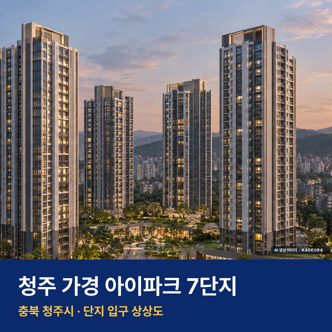 청주 가경 아이파크 7단지 단지 전경 AI 상상도 — 청주시 가경동 543세대