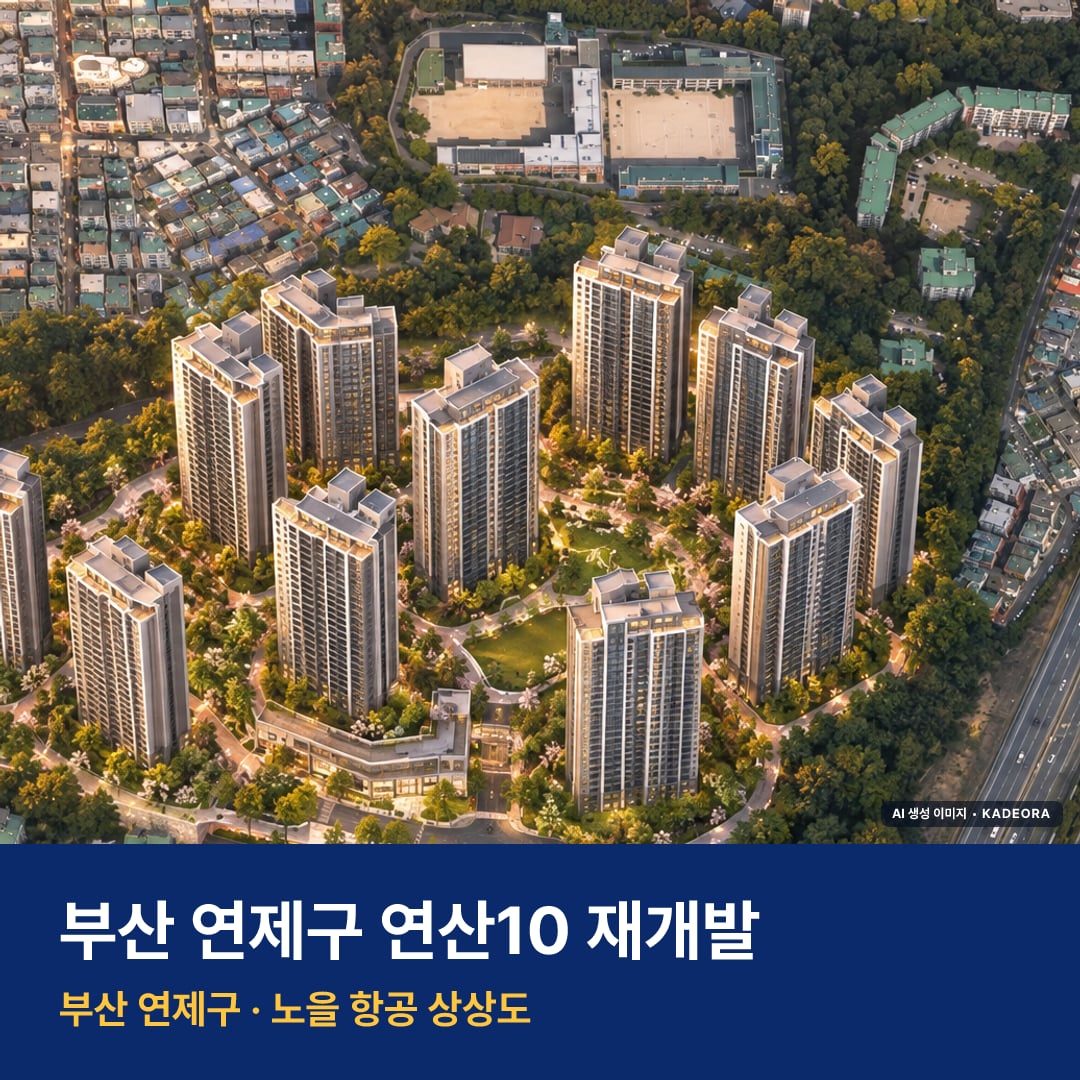 연산10 재개발 단지 전경 AI 상상도 — 연제구 연산동 1,116세대
