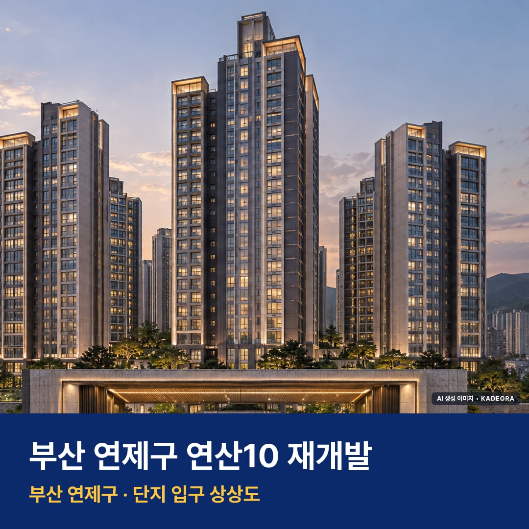 연산10 재개발 단지 전경 AI 상상도 — 연제구 연산동 1,116세대