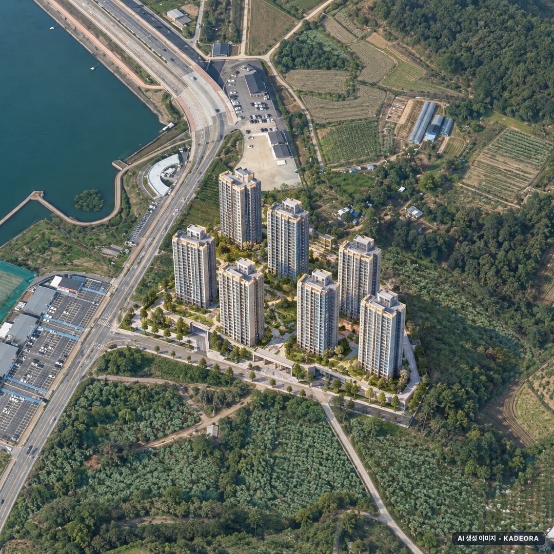 천안 아이파크 시티 5단지 단지 전경 AI 상상도(주간 항공) — 충남 천안시 착공 837세대