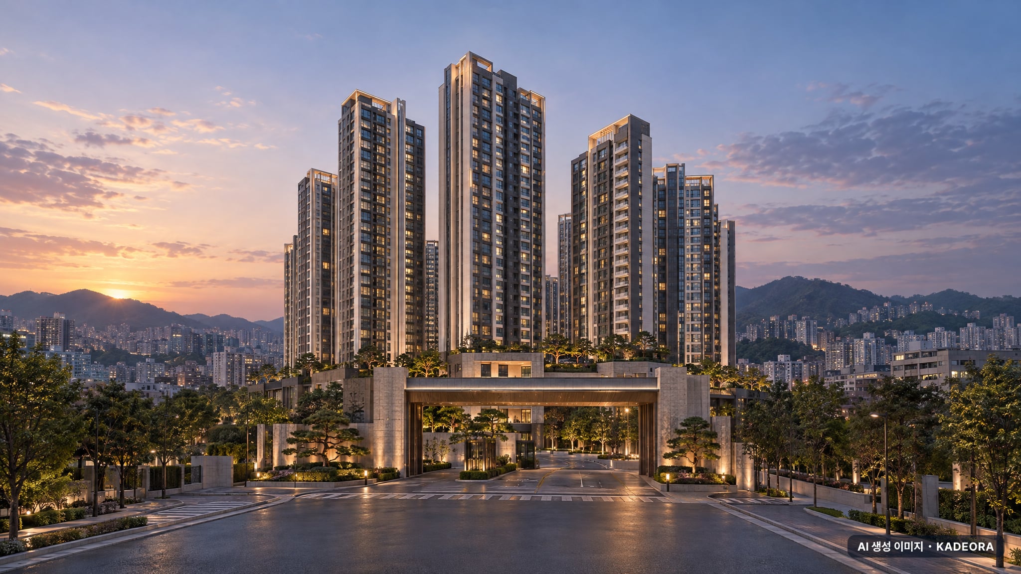 상남1구역 재건축 조감도 AI 상상도(단지 입구) — 경남 창원시 분양 예고 728세대