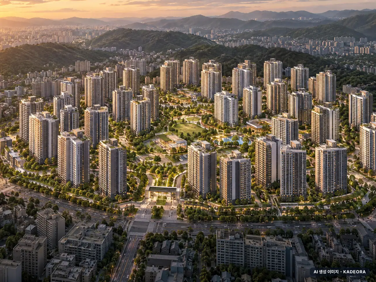 수원시 영통 2구역(매탄주공 4,5단지) 총 3,619세대 기준 AI 상상도(노을 항공) — 실제와 다를 수 있음