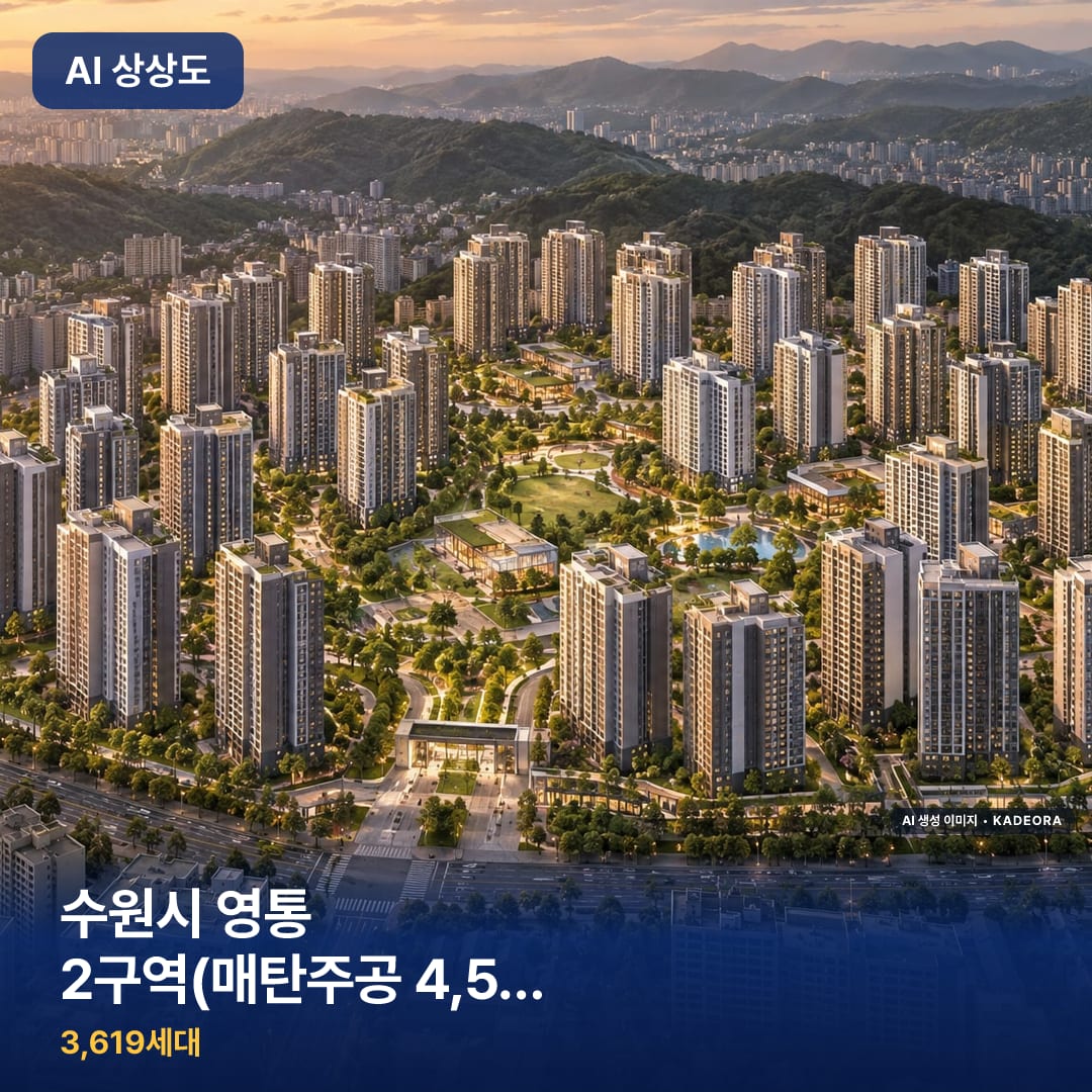 수원시 영통 2구역(매탄주공 4,5단지) 완공 AI 상상도 카드