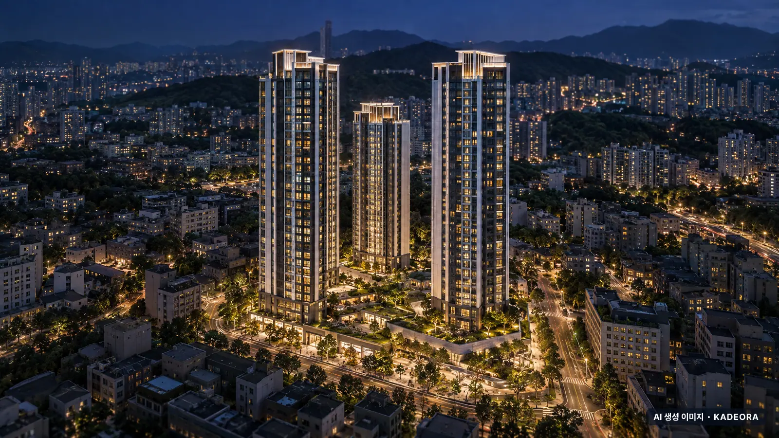 부산 해운대 재건축 단지 전경 AI 상상도 — 해운대구 우동 60세대