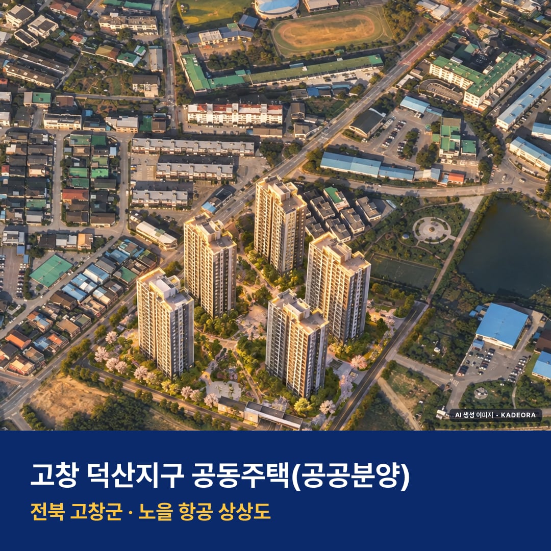 덕산리 데시앙 모델하우스 단지 모습 · AI 생성 상상도 · 실제와 다를 수 있음