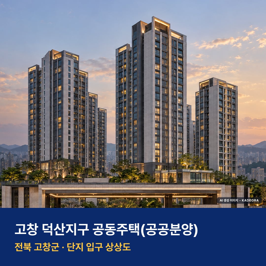 덕산리 데시앙 모델하우스 주변 경관 · AI 생성 상상도 · 실제와 다를 수 있음