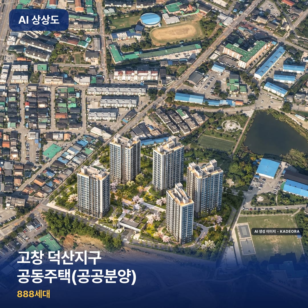 고창 덕산지구 공동주택(공공분양) 단지 썸네일 — AI 생성 이미지