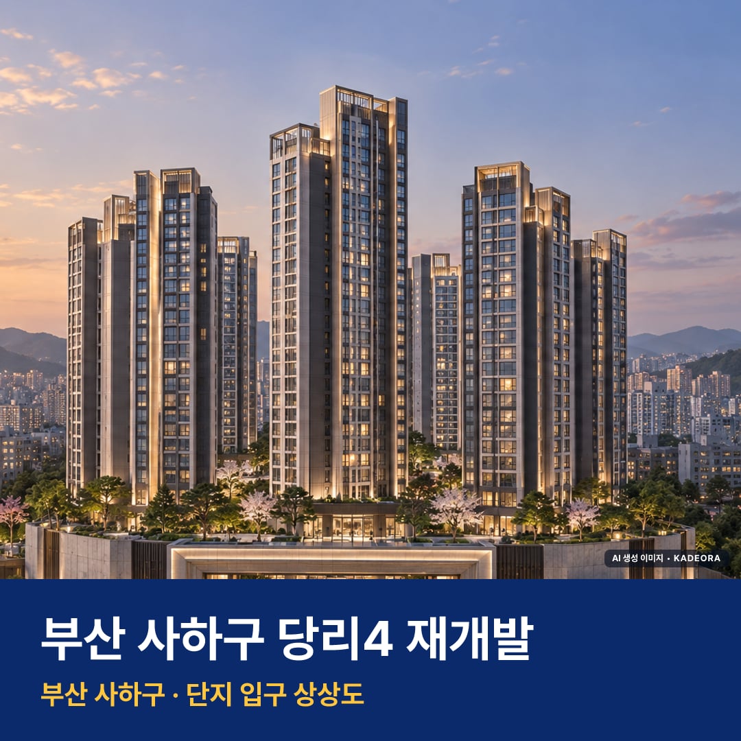 당리4 재개발 단지 전경 AI 상상도 — 사하구 당리동 495세대