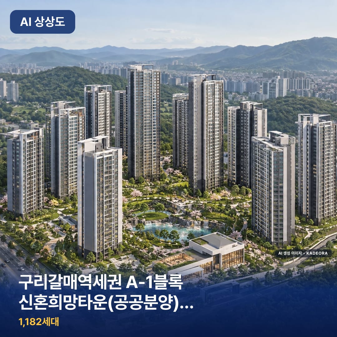 구리갈매역세권 A-1블록 신혼희망타운(공공분양)(본청약) 완공 AI 상상도 카드