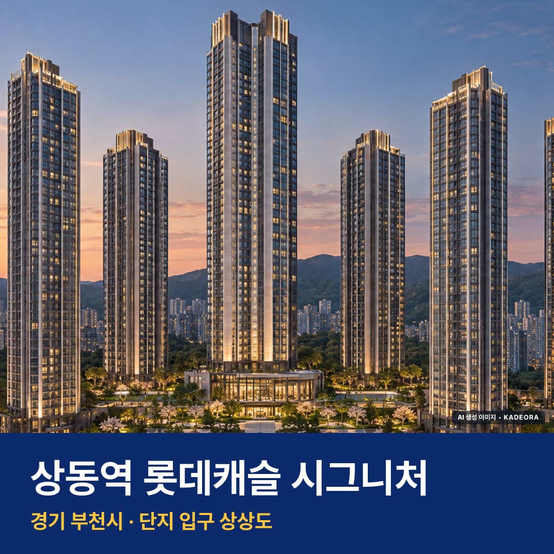 상동역 롯데캐슬 시그니처 위치 주변 경관 · AI 생성 상상도 · 실제와 다를 수 있음
