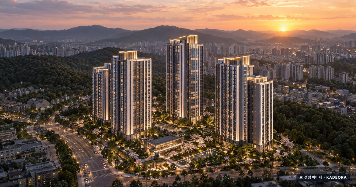 울산다운2지구 A-10블록 공공분양주택 이번 579세대 공급 기준 AI 상상도(노을 항공) — 실제와 다를 수 있음