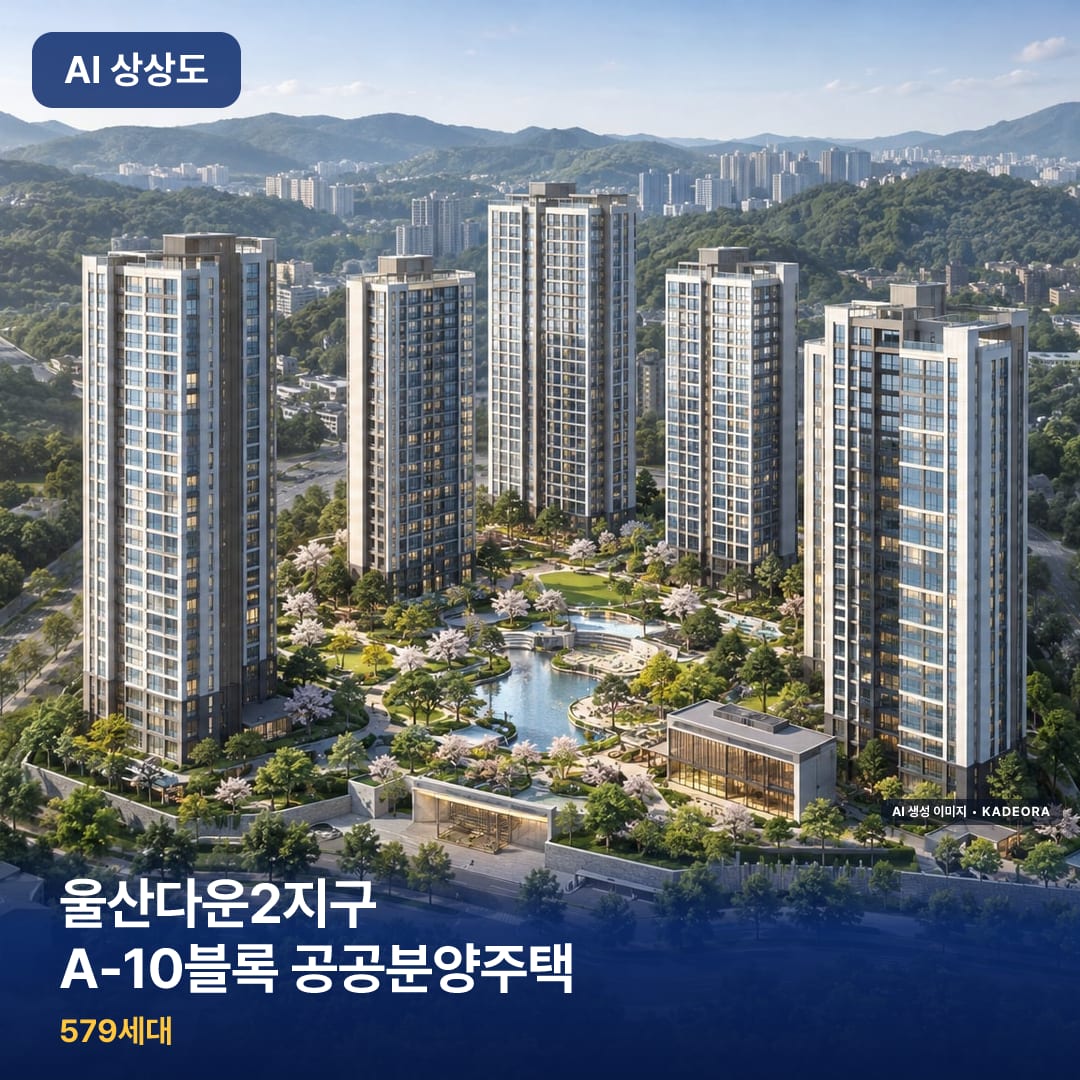 울산다운2지구 A-10블록 공공분양주택 단지 썸네일 — AI 생성 이미지