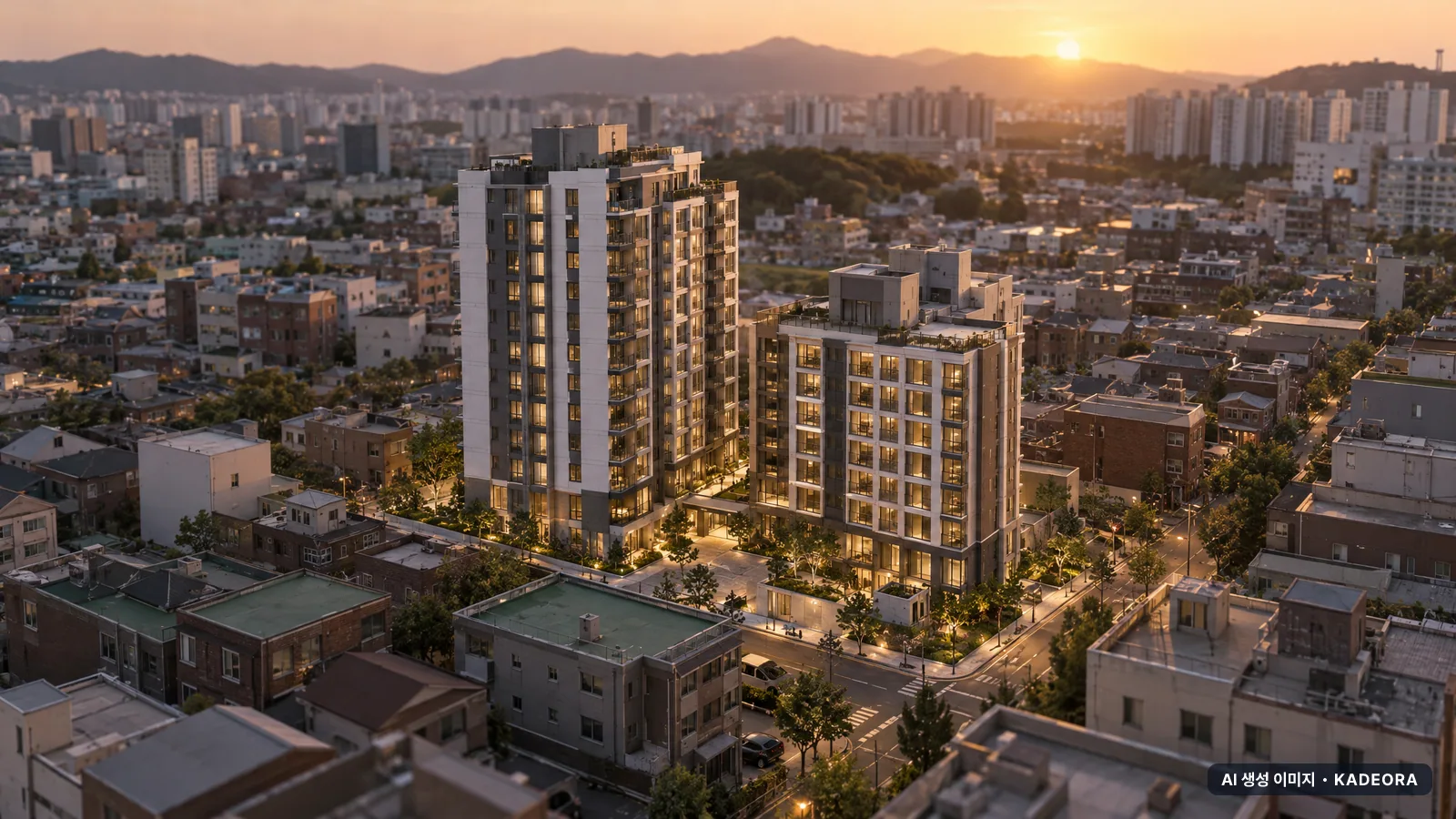 문현대성 가로주택정비 총 161세대 기준 AI 상상도(노을 항공) — 실제와 다를 수 있음