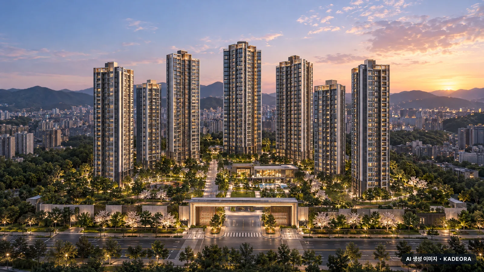 아산탕정자이 센트럴시티(A2BL) 단지 외관 AI 상상도 — 아산시 아파트 분양