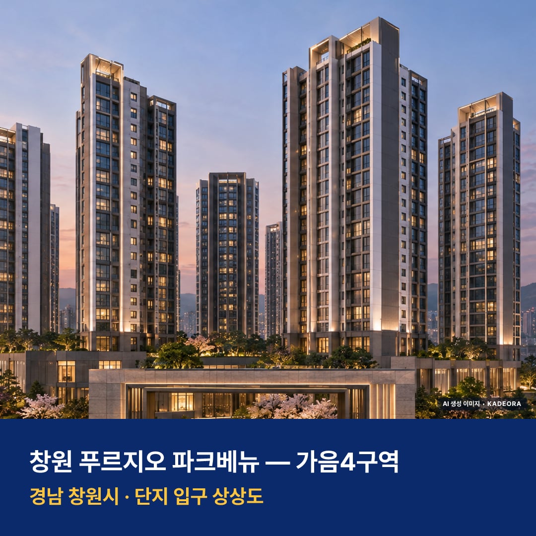 창원 푸르지오 파크베뉴 단지 전경 AI 상상도 — 창원시 가음동