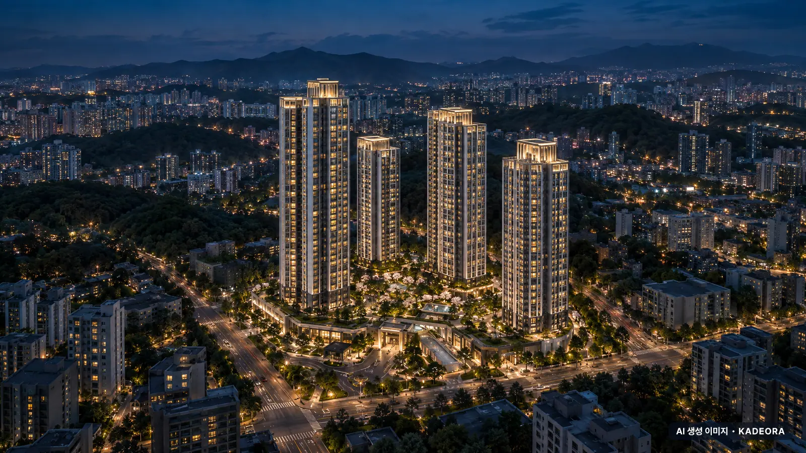 힐스테이트 문수로 센트럴 단지 전경 AI 상상도 — 남구 신정동 566세대