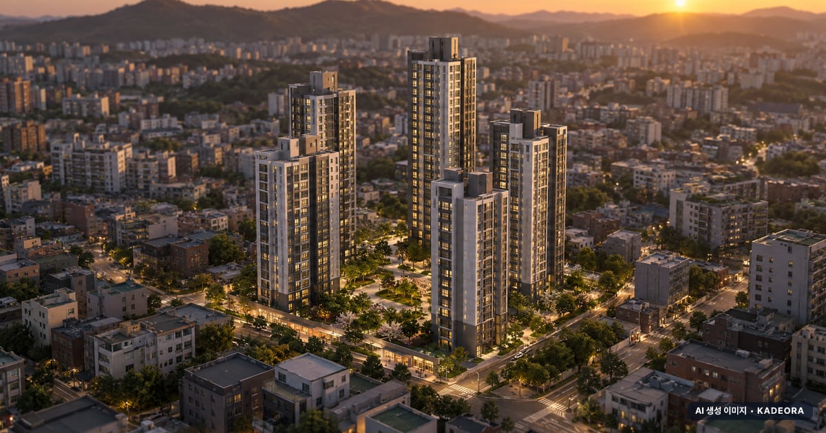신문 대상 웰라움 라시엘 5개동·최고 29층·총 375세대 기준 AI 상상도(노을 항공) — 실제와 다를 수 있음