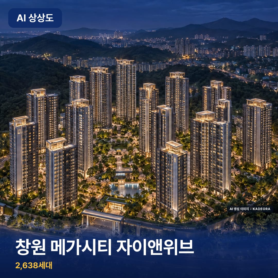 창원 메가시티 자이앤위브 단지 썸네일 — AI 생성 이미지