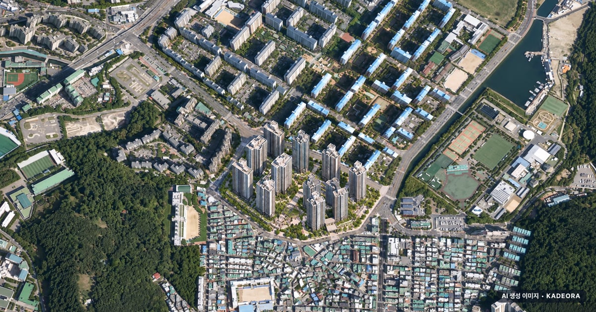 용호1 재개발 용호1 재개발 단지 전경 AI 상상도 — 남구 용호동 2,332세대