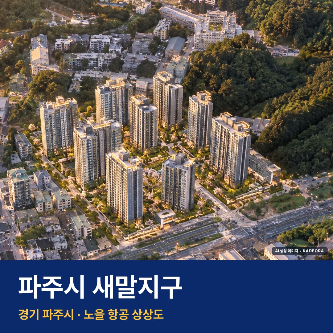 파주시 새말지구 분양가 단지 모습 · AI 생성 상상도 · 실제와 다를 수 있음