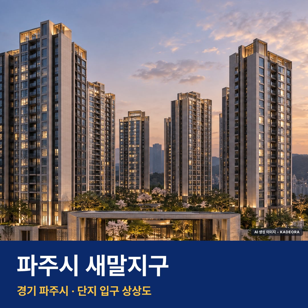 파주시 새말지구 분양가 주변 경관 · AI 생성 상상도 · 실제와 다를 수 있음