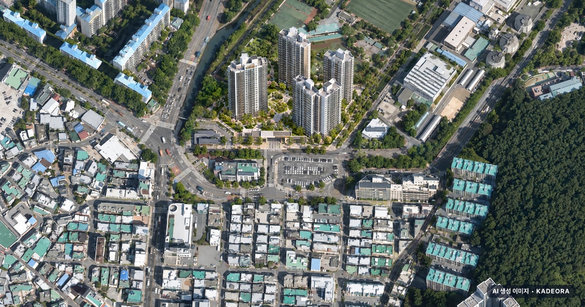 용호A 재개발 용호A 재개발 단지 전경 AI 상상도 — 남구 용호동 908세대