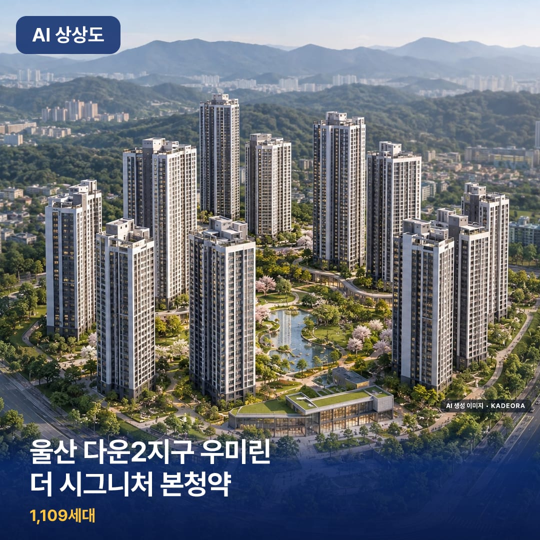 울산 다운2지구 우미린 더 시그니처 본청약 단지 썸네일 — AI 생성 이미지