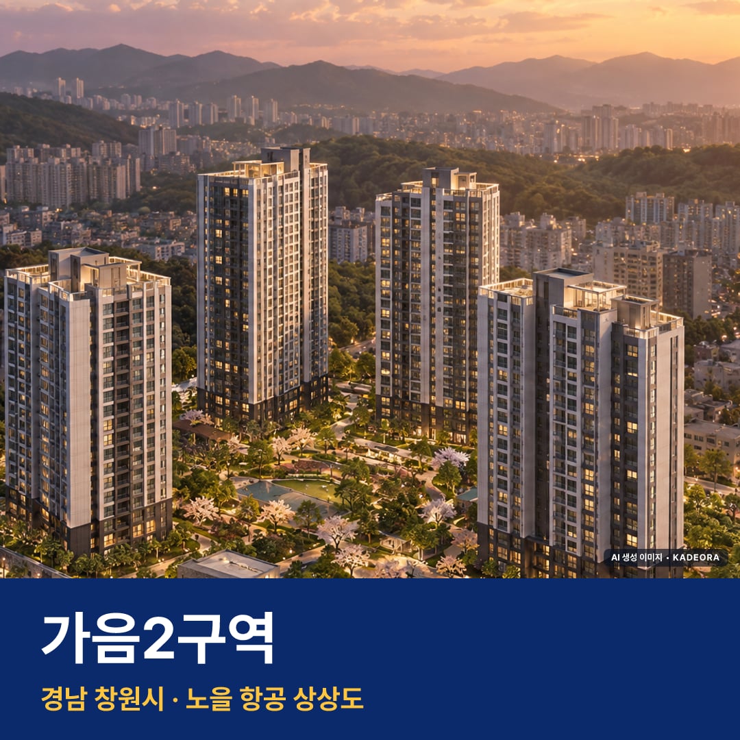 가음2구역 단지 전경 AI 상상도 — 창원시 가음동 462세대