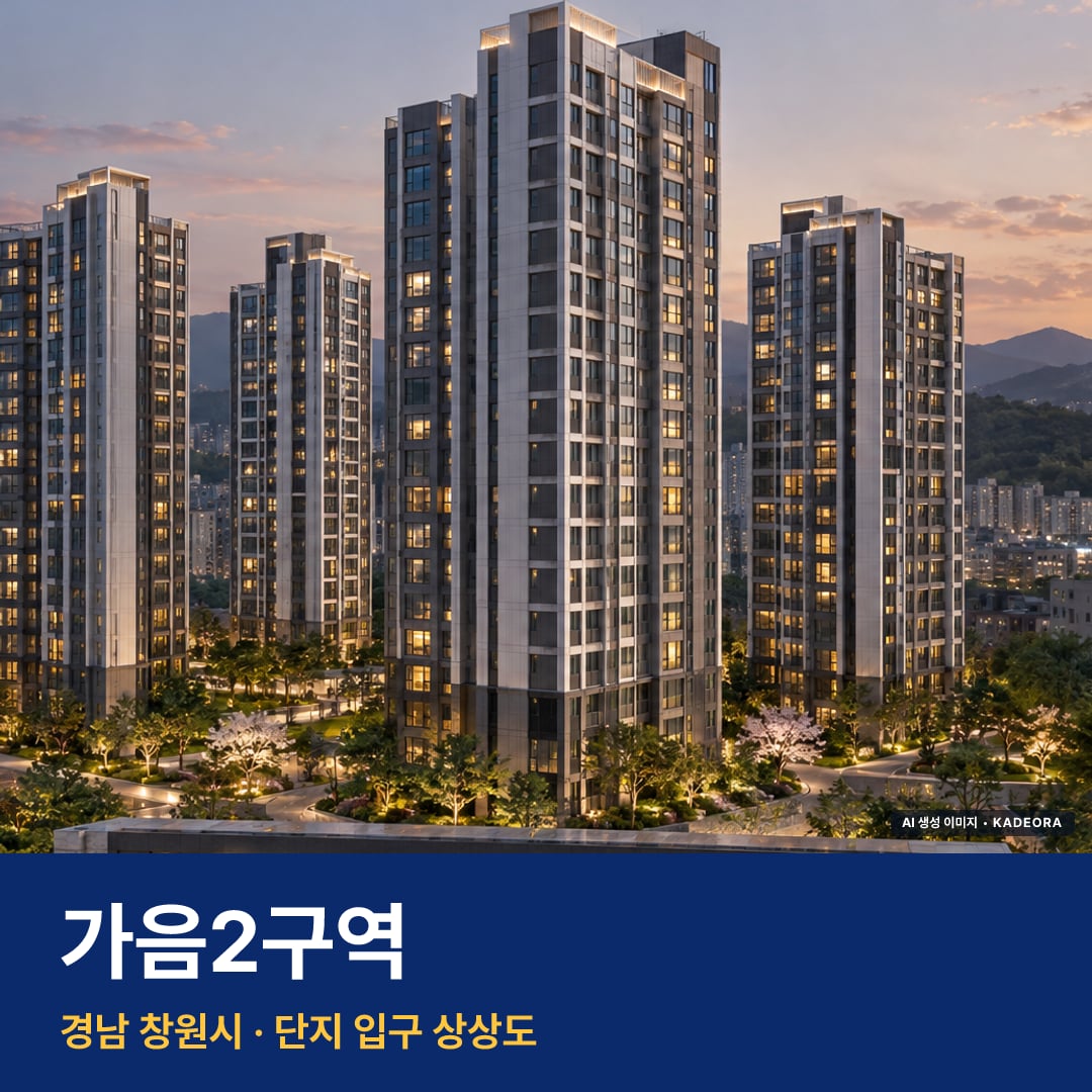 가음2구역 단지 전경 AI 상상도 — 창원시 가음동 462세대