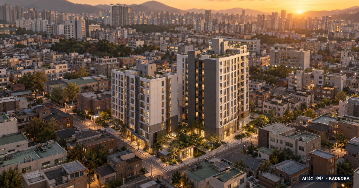 부산 영도구 봉래동3가 137번지 일원 가로주택정비 총 280세대 기준 AI 상상도(노을 항공) — 실제와 다를 수 있음