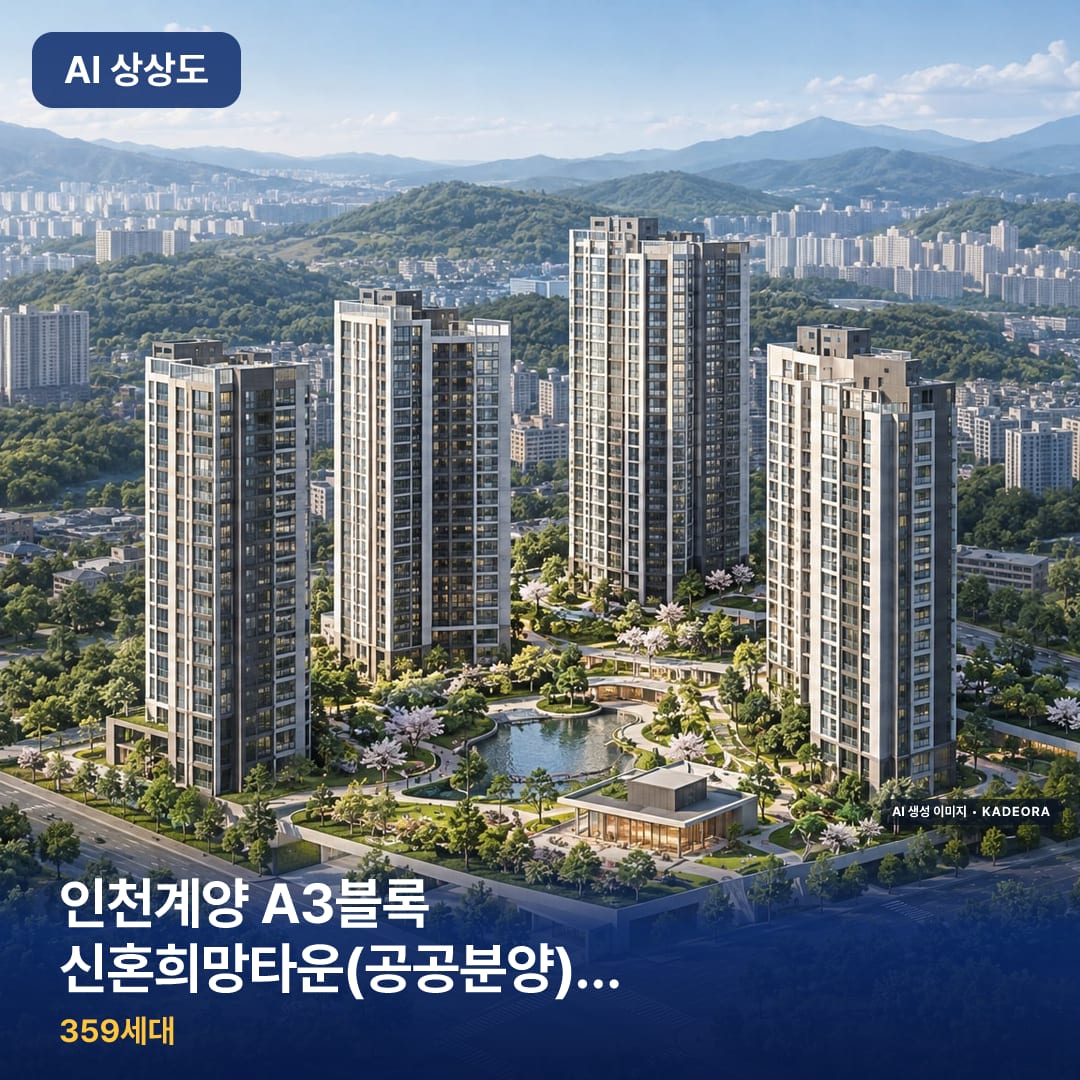 인천계양 A3블록 신혼희망타운(공공분양)(본청약) AI 상상도