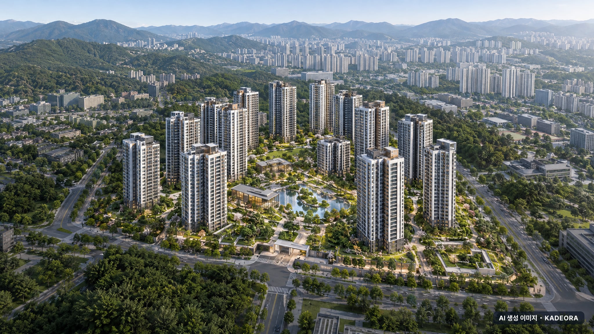 인천 검단신도시 AB20-2블록 중흥S-클래스 에듀파크(본청약) 주간 항공 상상도 · AI 생성 이미지로 실제와 다를 수 있음 인천 검단신도시 AB20-2블록 중흥S-클래스 에듀파크(본청약) 단지 전경 AI 상상도(주간 항공) — 인천 검단구 착공 719세대